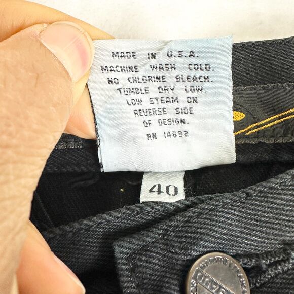 Marithe Francois Girbaud Vintage 90s Wide Leg Baggy Jeans Size 40x32 Black - Picture 6 of 6